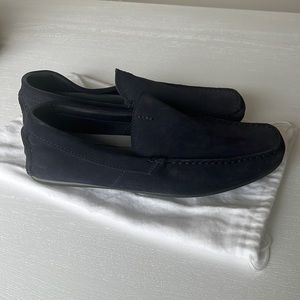 Hugo Boss Navy Blue Suede Loafer